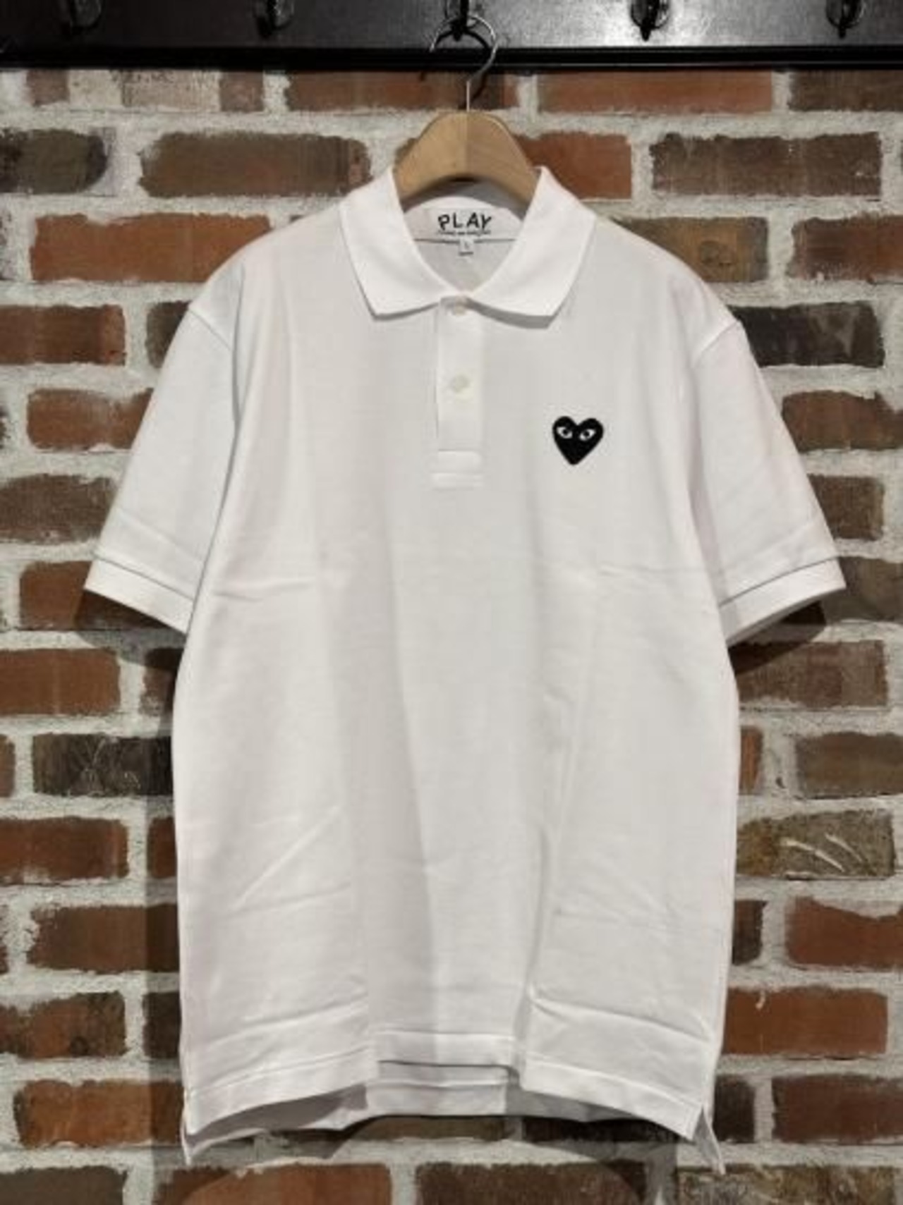 【PLAY COMME des GARCONS】T066 綿鹿の子ポロ(黒エンブレム)