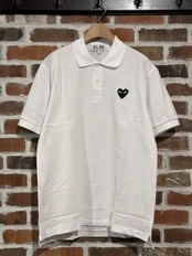 【PLAY COMME des GARCONS】T066 綿鹿の子ポロ(黒エンブレム)