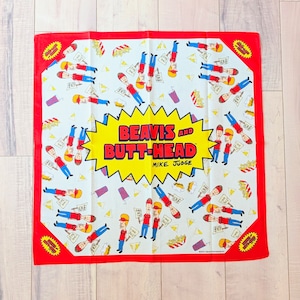 【 BEAVIS AND BUTT-HEAD（ ビーバス・アンド・バットヘッド ）】バンダナ / ランチクロス / MTV 〚アメリカン雑貨 アメトイ〛