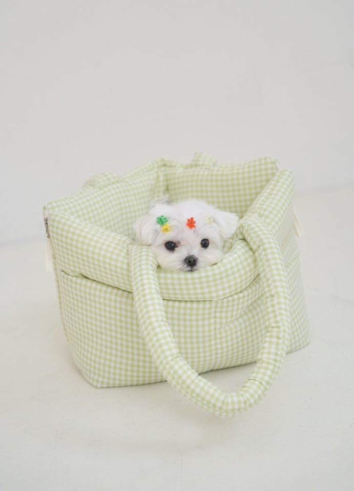 予約【aperty】wide bag (plaid green)