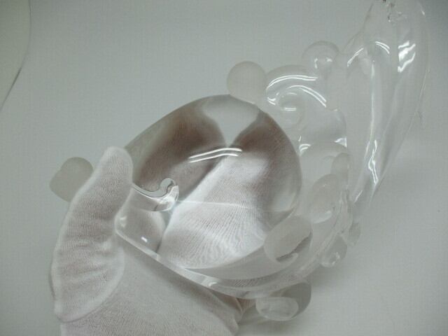 [送料無料]最高品質][超美品] 総高約32cm 最高品質天然水晶イルカ