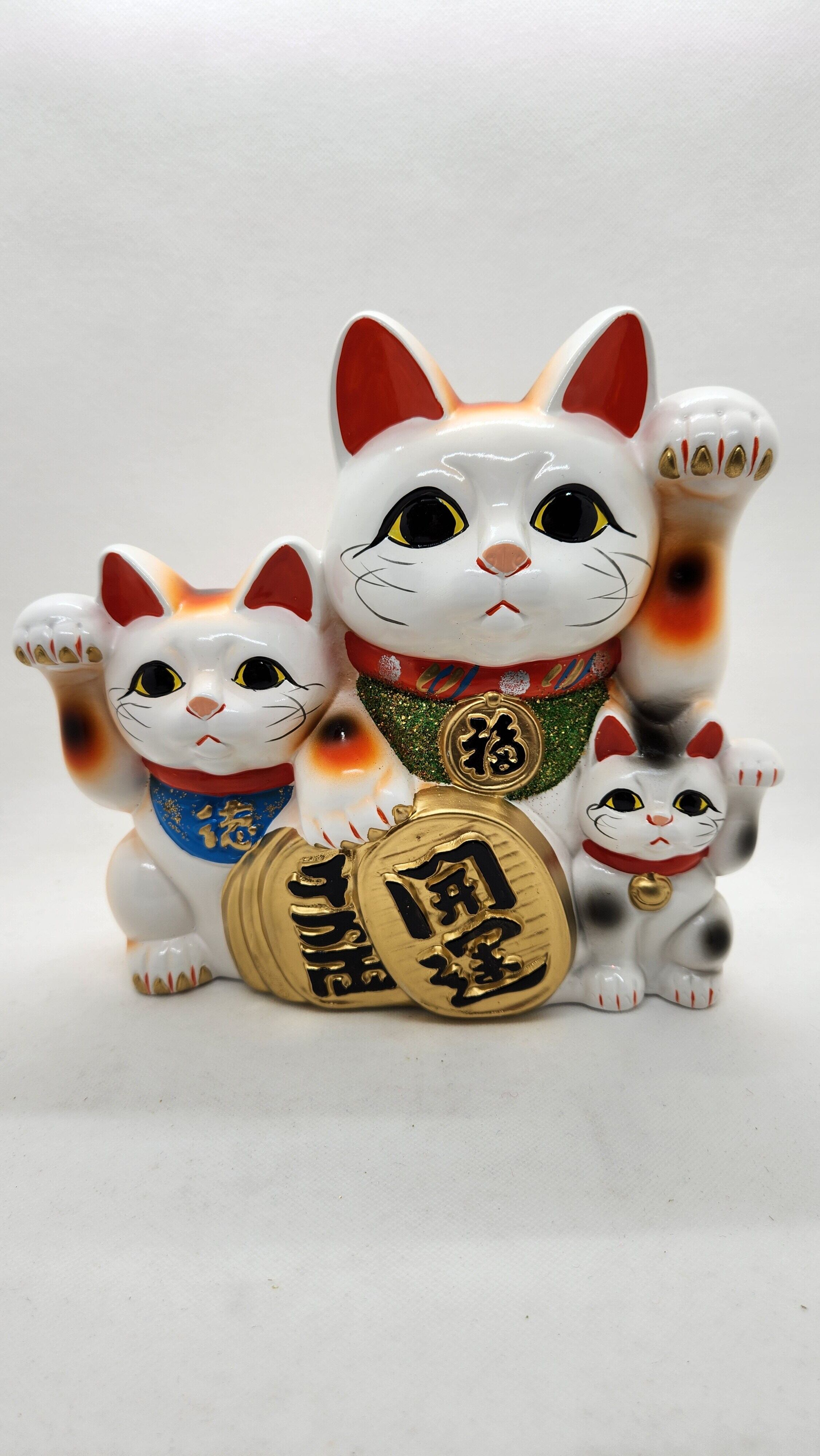 常滑焼招き猫 白小判猫 右手 左手 5号 | 江崎商店