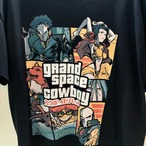 GTA風デザイン カウボーイビバップ パロディTシャツ Grand Space Cowboy アニメTシャツ ブラック