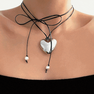 18k High quality / heart string necklace【 2color 】No.N003