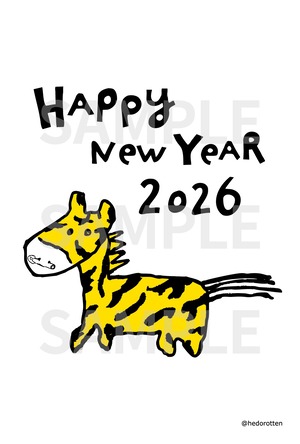 【2026年】午年・年賀状　Happy New Year