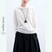 【2color】くしゅっと襟と美シルエットの純コットンT 《P0247》