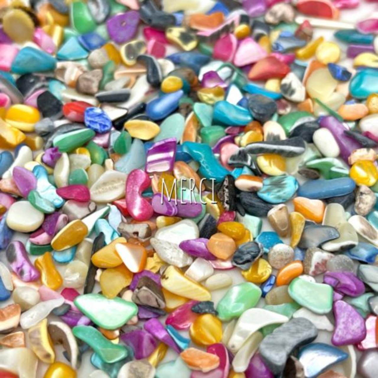 【10g】天然シェル（ミックスカラー）2~15mmx2~10mm/穴なし/貝/染色さざれ/レジン