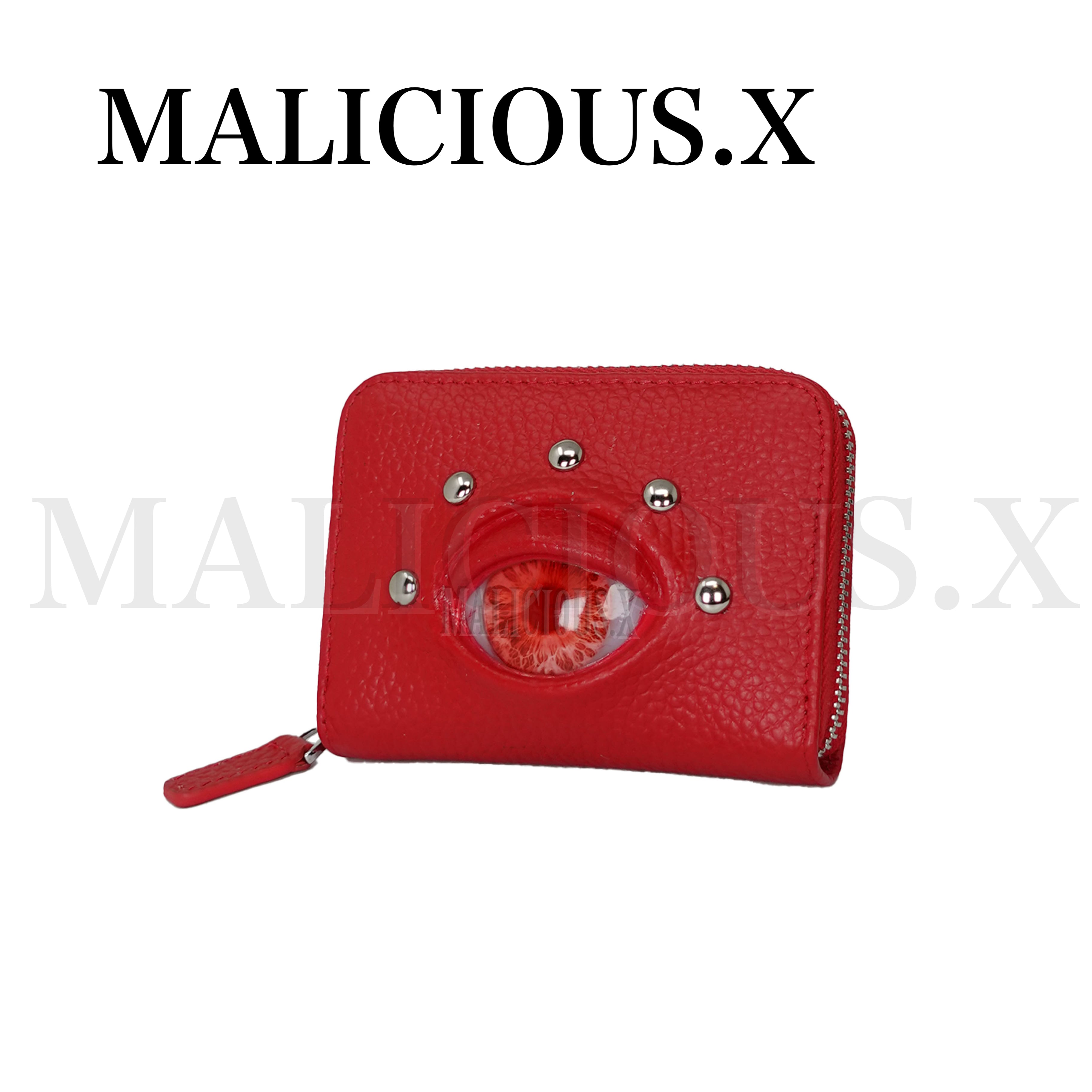 MALICIOUS.X【箱付き美品】目のデザイン 二つ折り財布 ピンク sekido_2500000206252