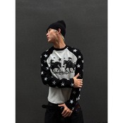 VINTAGE ストリート スタースリーブ ワッフルロングTシャツ T2245