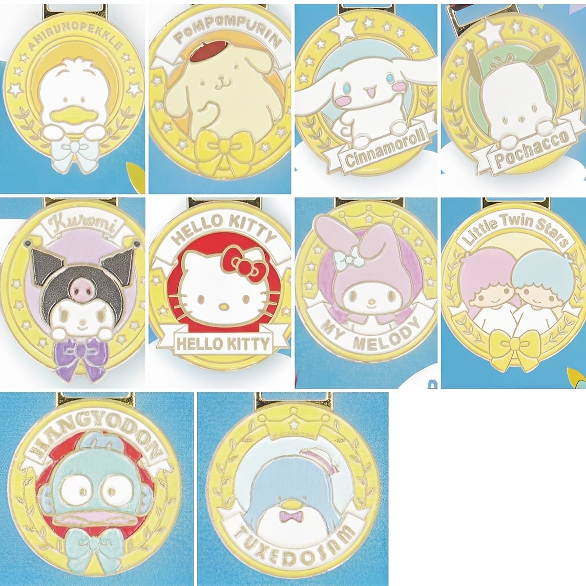 フルコンプ】 サンリオキャラクターズ メダル風メタルチャーム 【全10