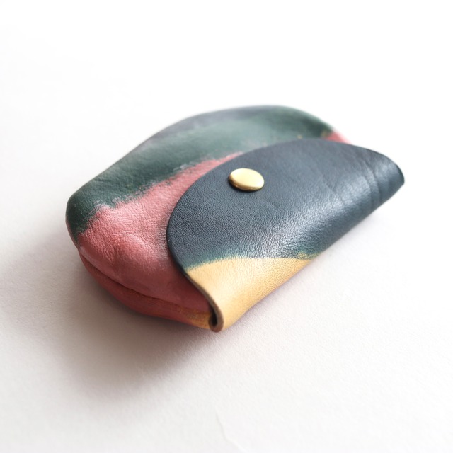 【過去作品】藍×ウコン×チタン×赤土染のミニポーチ