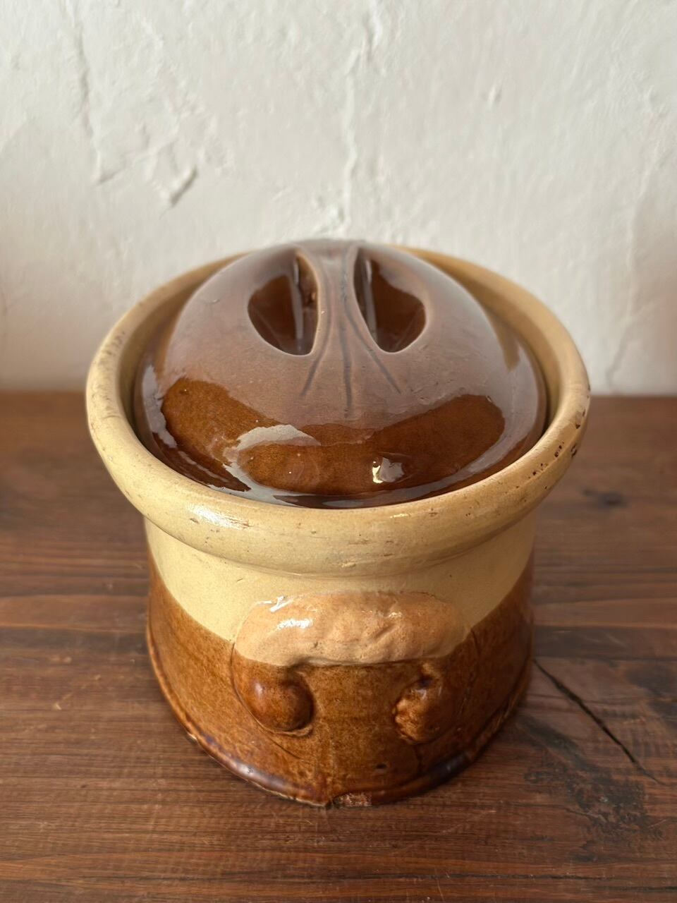 琥珀色のテリーヌポット 陶器 ラ・ブルゴーニュ | Brocante de La