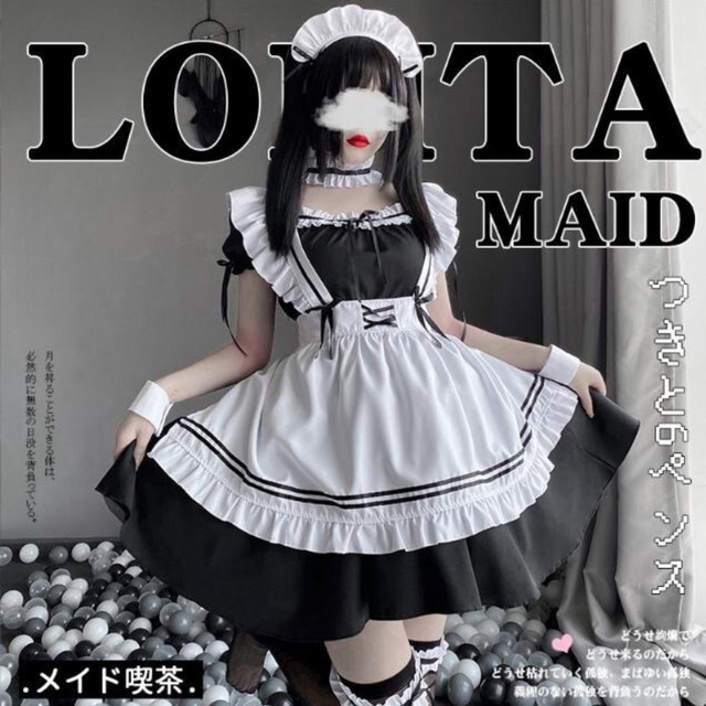 フレンチメイド服 コスプレ フルセット 6点セット メイドカフェ コンカフェ