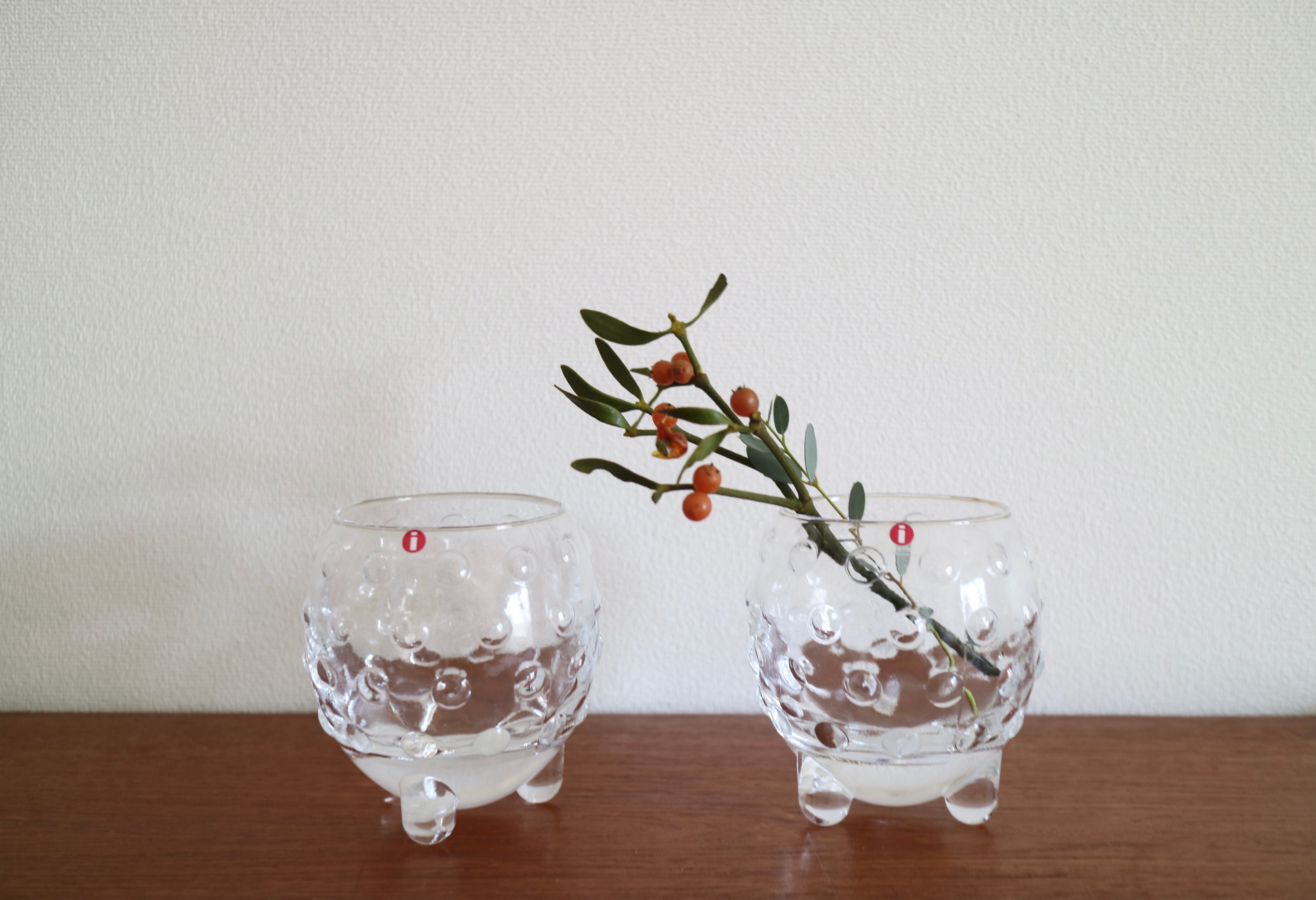 iittala イッタラ アンティーク キャンドルホルダー 花瓶 ガラス