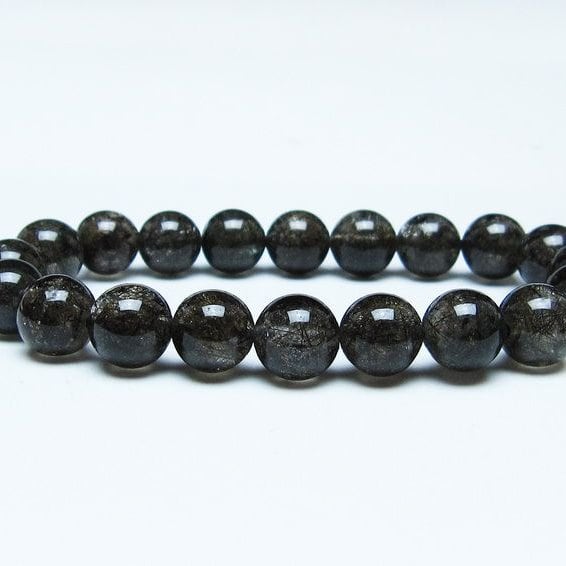 ブラックルチルクォーツ ブレスレット 10mm ブラックトルマリン トルマリネイテッドクォーツ 一点物 メール便可 [M便 1/10] 111-47130
