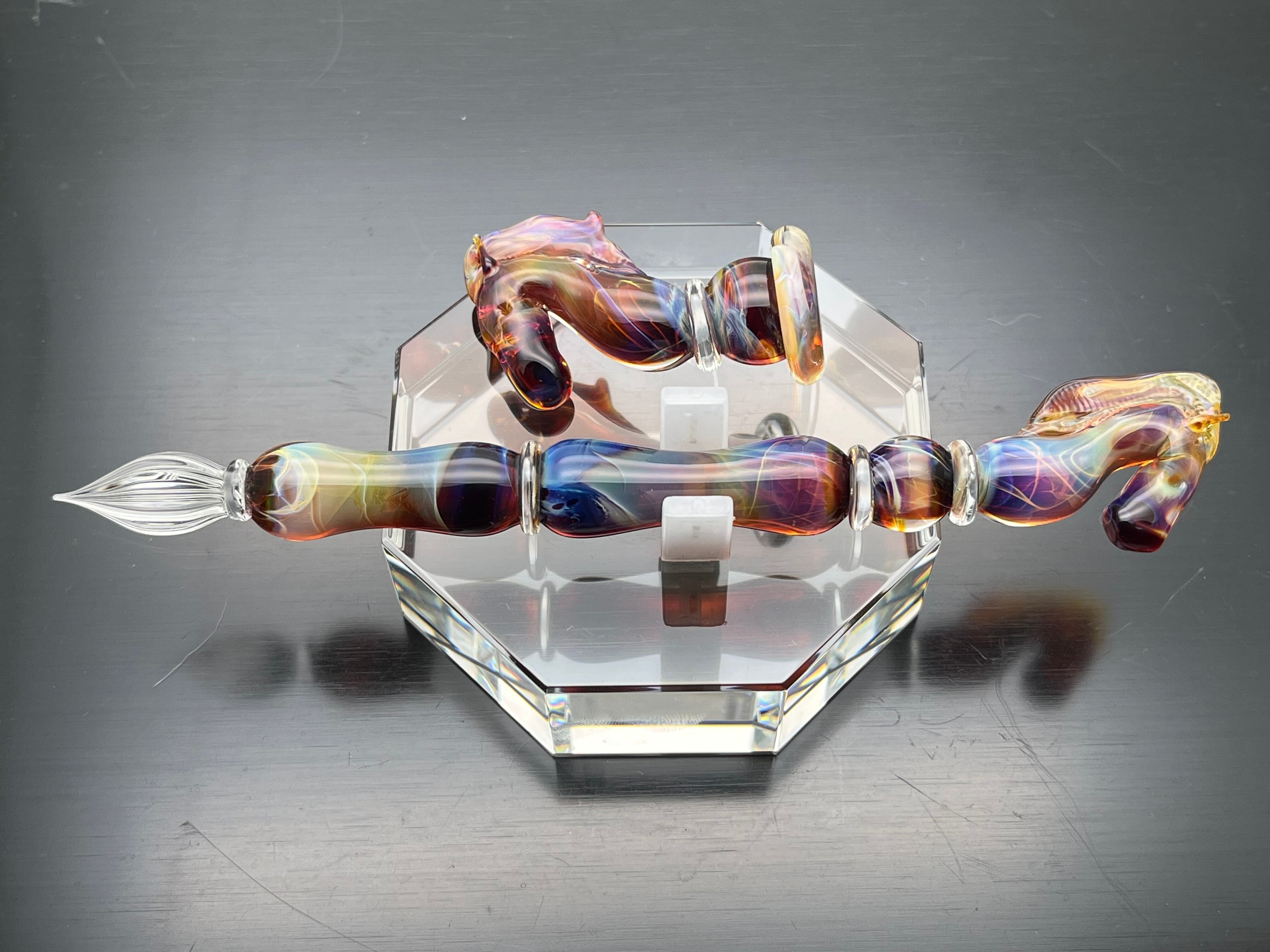 受注制作可能 Standard type 硬質ガラスペン チェス『ナイト』