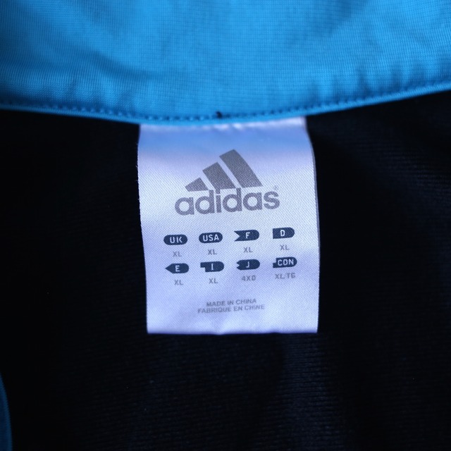 "adidas" black×white×blue good coloring track jacket