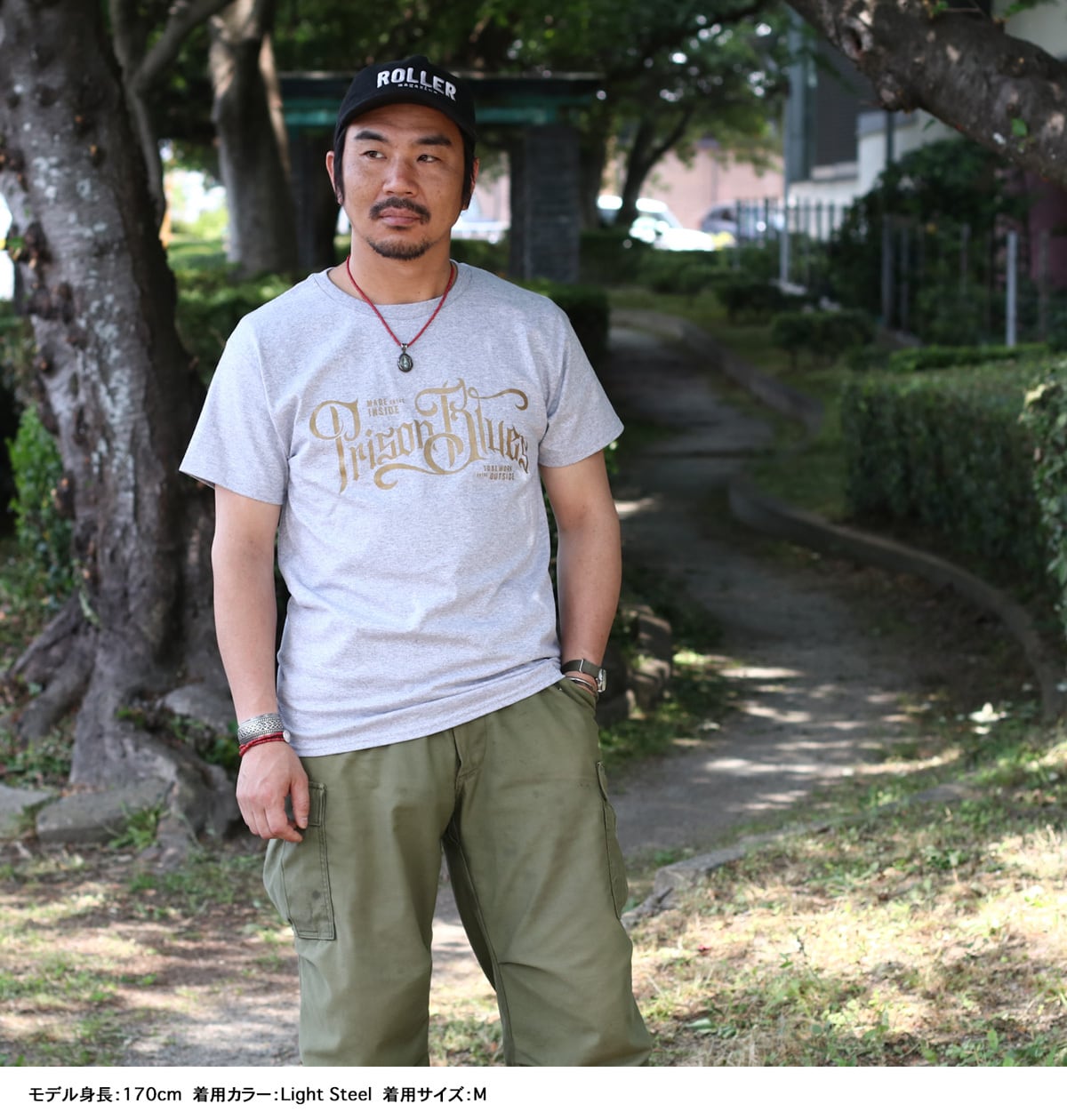PRISON BLUES プリズンブルース 22640 W/Gold Script Logo T-Shirt