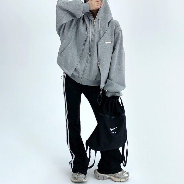 fake two piece sweatshirt zipper　フェイクツーピーススウェットジッパー　J0550