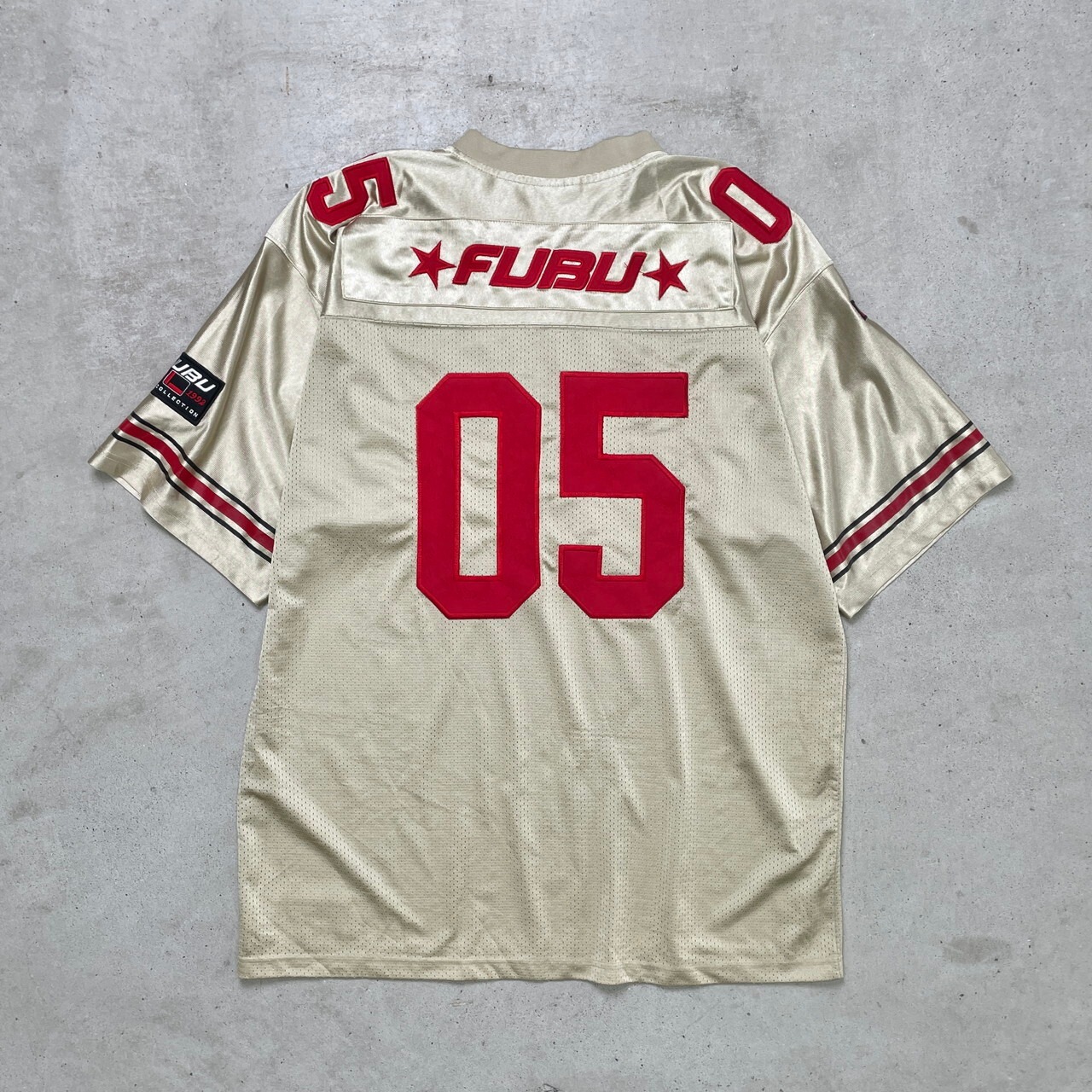FUBU フブ ロゴワッペン フットボールシャツ ユニフォーム メッシュ 