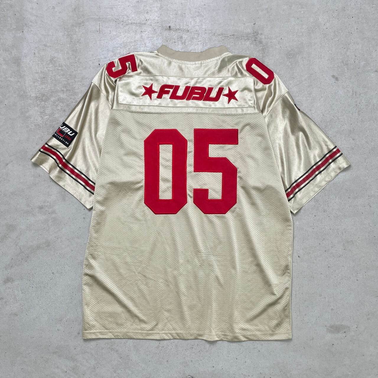 FUBU フブ ロゴワッペン フットボールシャツ ユニフォーム メッシュ 