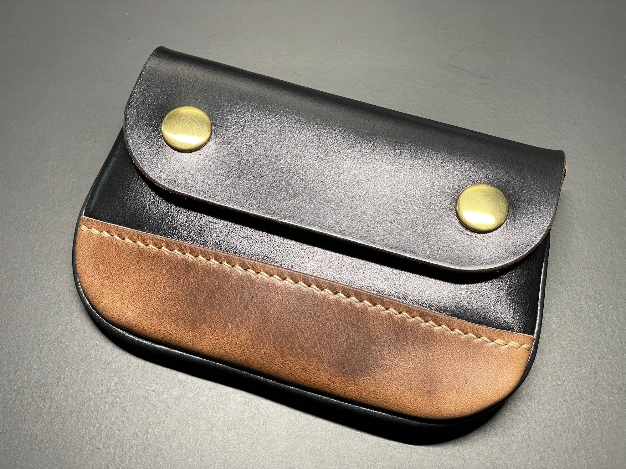 在庫品】アウトドアウォレット・コンビカラー/クロムエクセル・茶芯