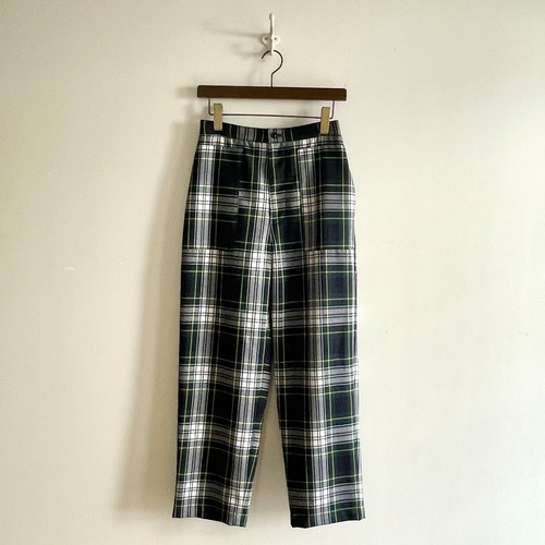 C30589【Narumu】Worsted Tartan Check Soft Tapered Pants