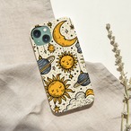 受注生産 iPhoneケース 太陽と月の天体パターン｜星座図風 STAR018A
