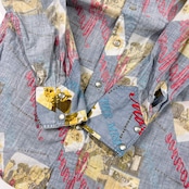 80s 90s VAN JAC ヴァンヂャケット マリリンモンロー 長袖 ウエスタン シャツ 長袖 サイズ S /ブルー系 メンズ ビンテージ