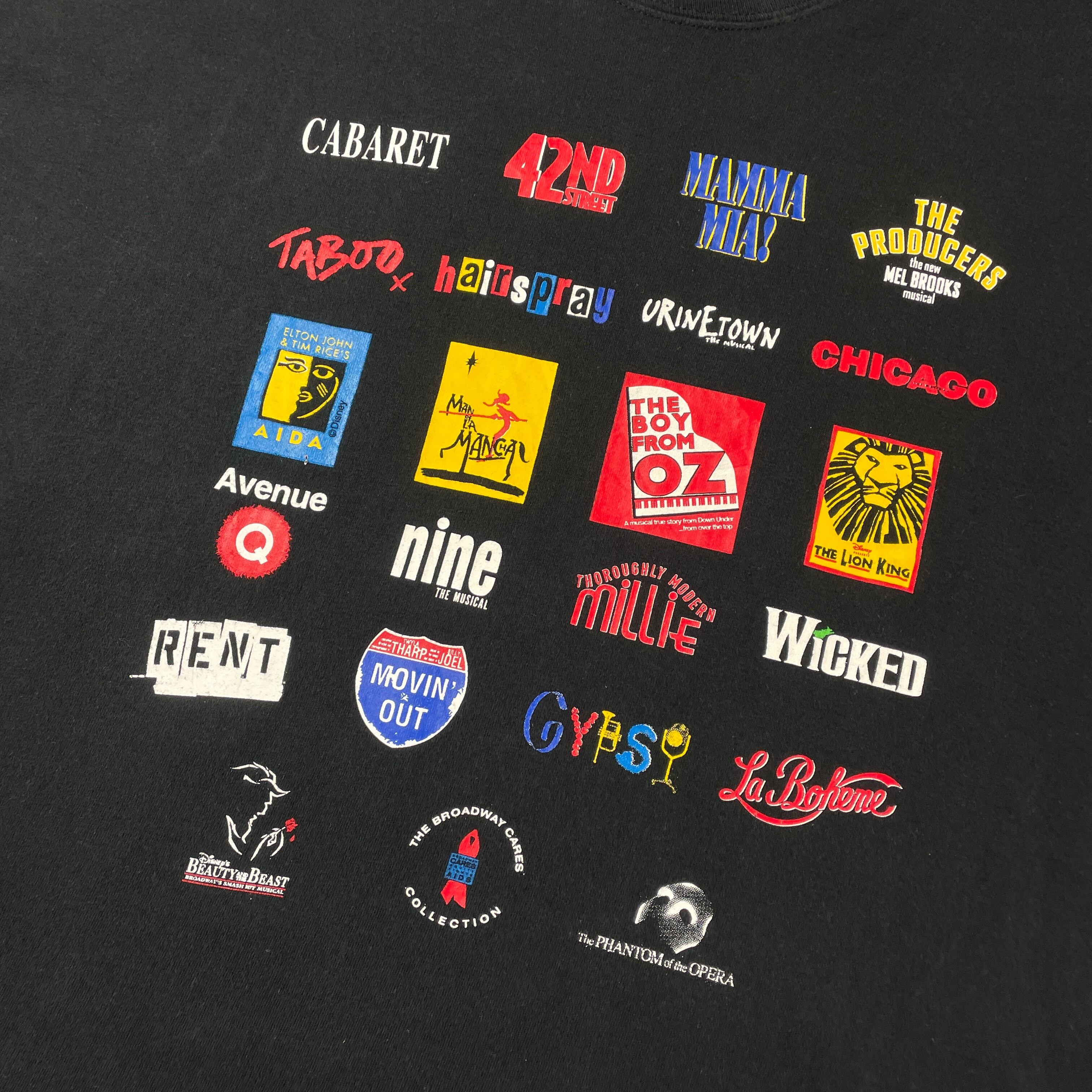 00年代 THE BROADWAY CARES COLLECTION ミュージカル ロゴプリント T 