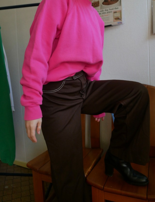 70s～ US chocolate stitch flare pants
