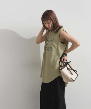 AE2972 ロゴフレンチスリーブプルオーバー khaki