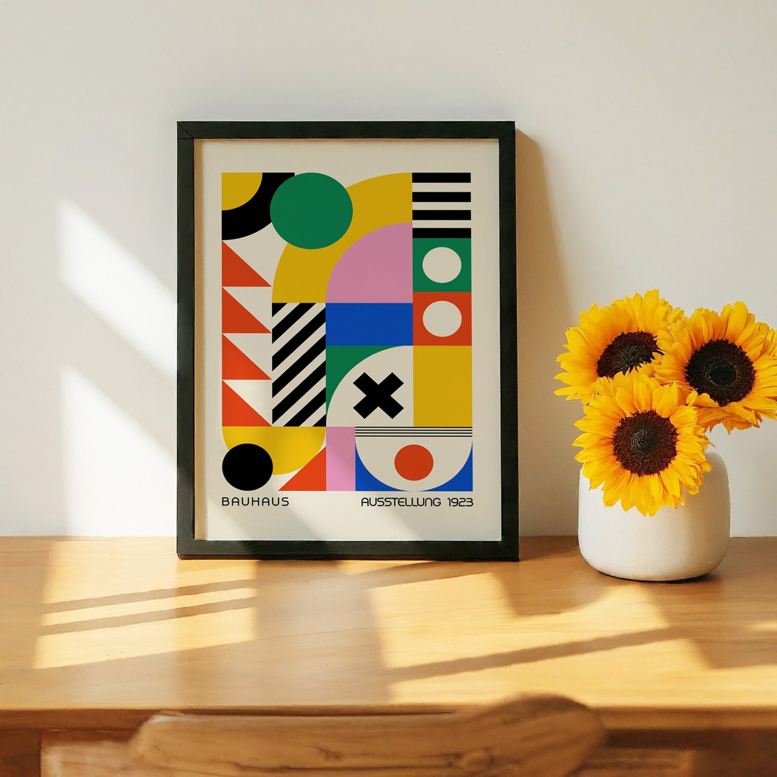 45-バウハウス BAUHAUS A4額装付き アート モダン ポスター ミッド