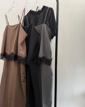 【新作アイテム送料無料】lace-hem camisole jumpsuit