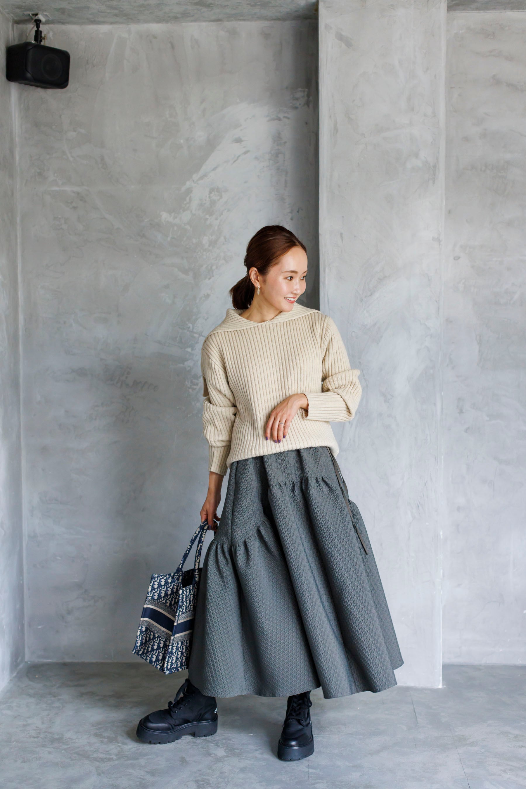 bluelea ブルレア sailor collar rib knit