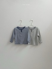【取寄/韓国直送】minirobe 26/AT エディストライプボタンTシャツ|秋服|韓国子供服