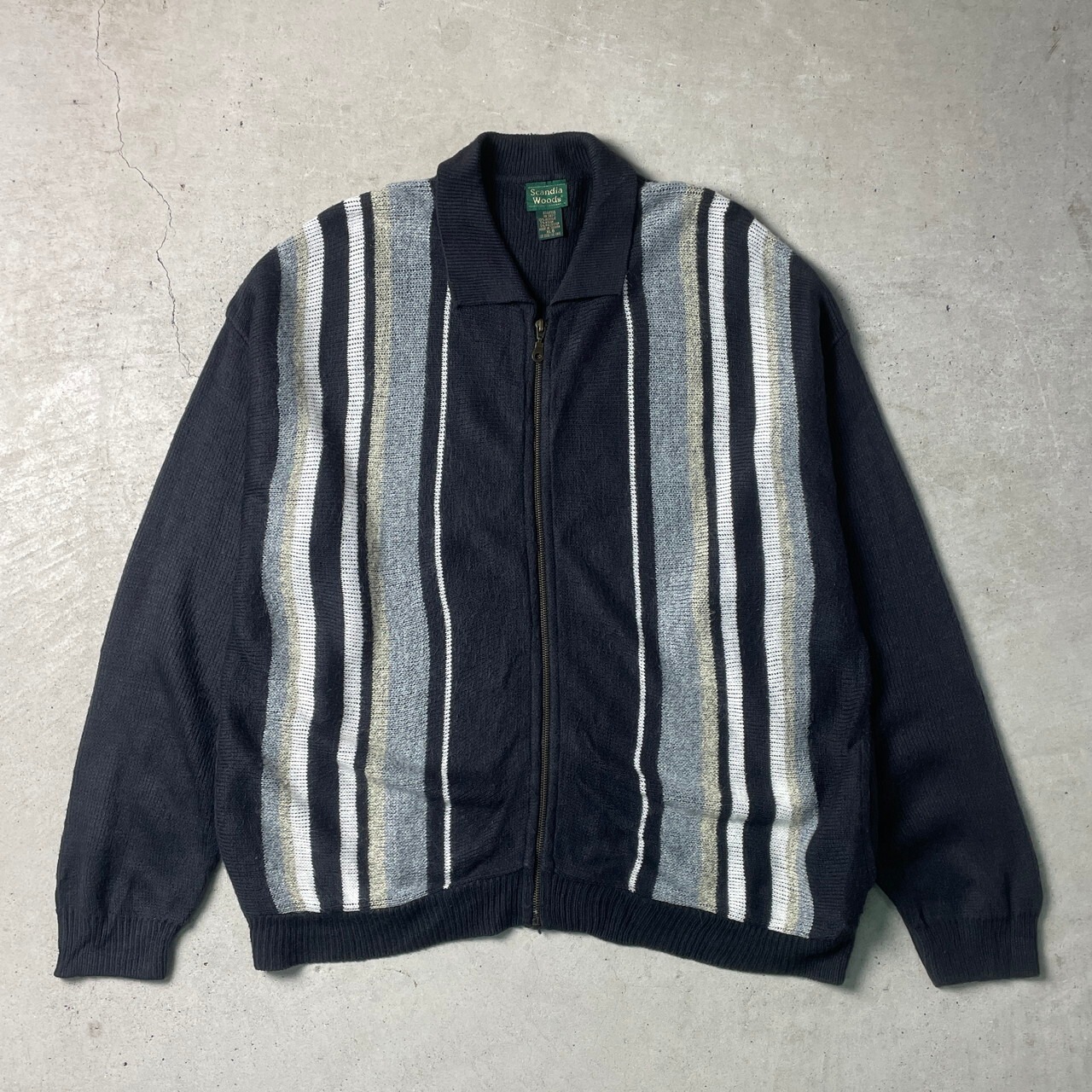 90年代 SCANDIA WOODS アクリルニットカーディガン フルジップ ニット 