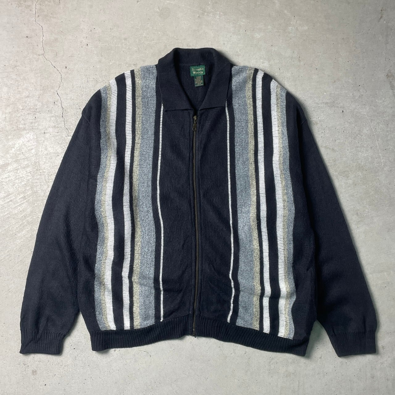 90年代 SCANDIA WOODS アクリルニットカーディガン フルジップ ニット 