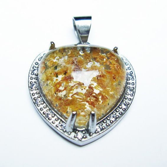 ガーデンクォーツ ペンダント ハート 一点物 メール便可 [M便 1/20] 112-7825