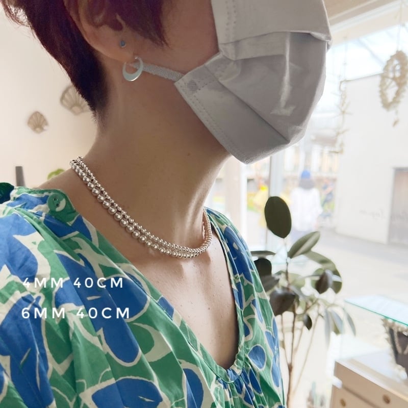 ナバホパールネックレス4mm/40cm Shiny