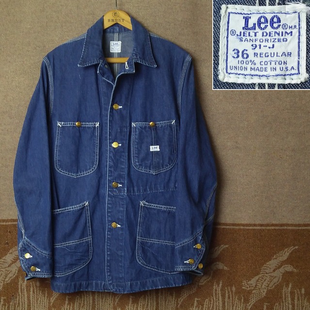 60s～ Lee 91-J Denim Chore Jacket（36）デニム カバーオール 