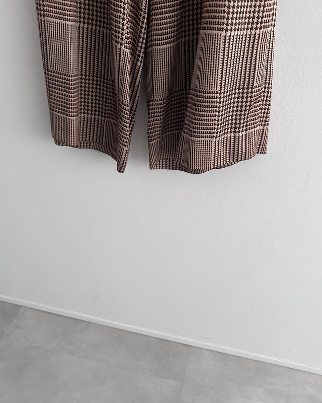 DRIES VAN NOTEN　PRINTED CHECK WIDE PANTS