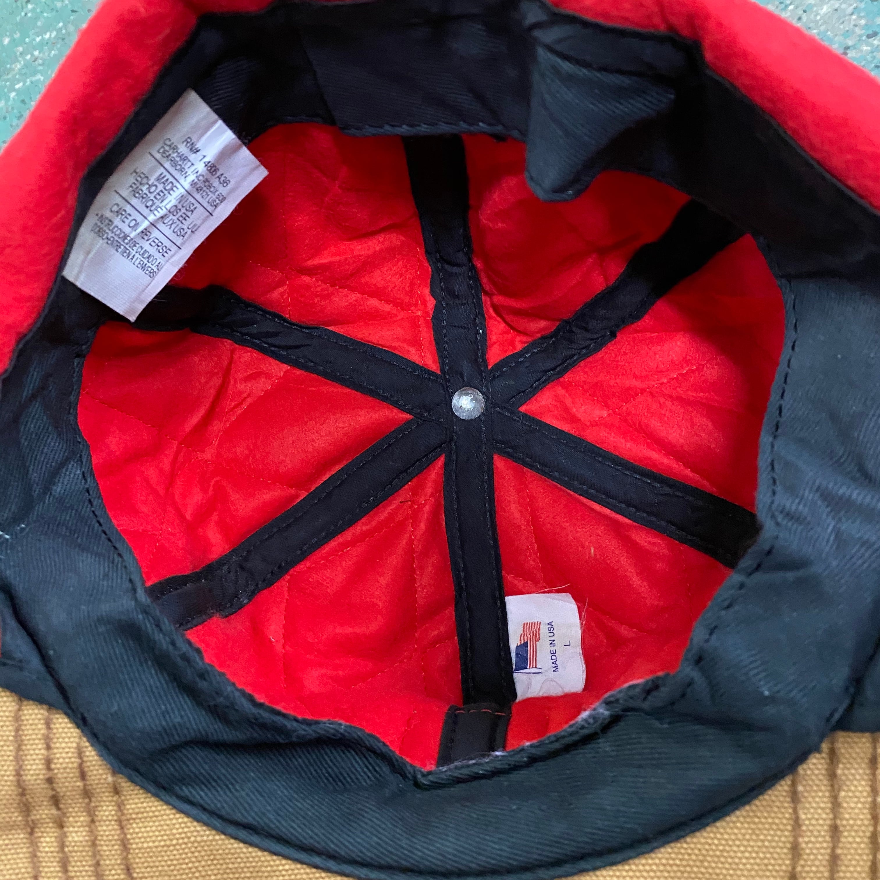 USA製 Carhartt カーハート ダック地 ロゴ ワークキャップ 耳当て付き