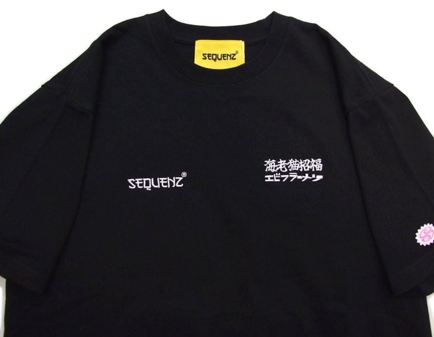 猫tシャツ SEQUENZ シークエンス 半袖Tシャツ 猫麺 ラーメンtee