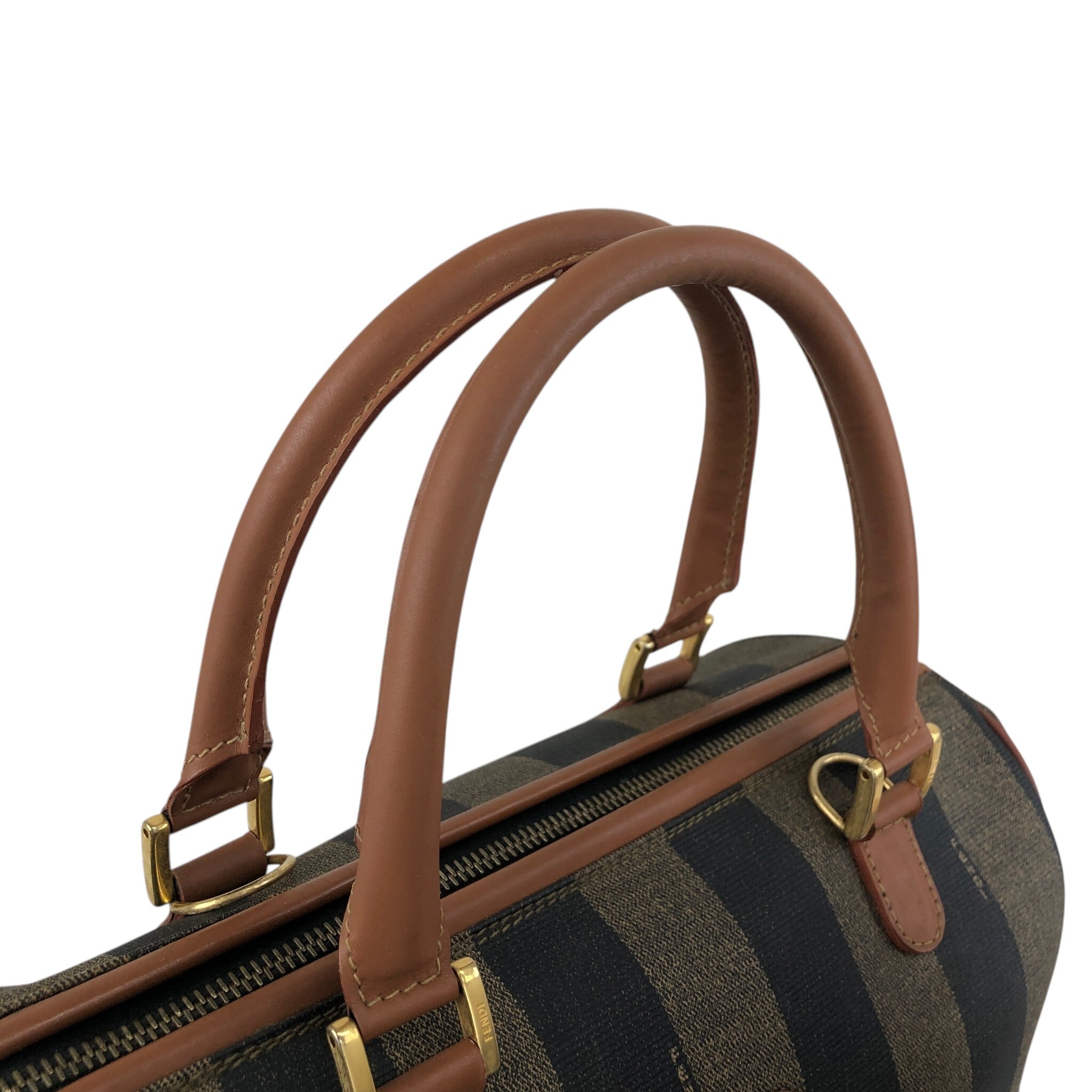 ヴィンテージ フェンディ FFモノグラム ジッピーハンドバッグ（ブラウン） FENDI フェンディ ぺカン ショルダーバッグ ブラウン FFロゴ PVC 2WAY