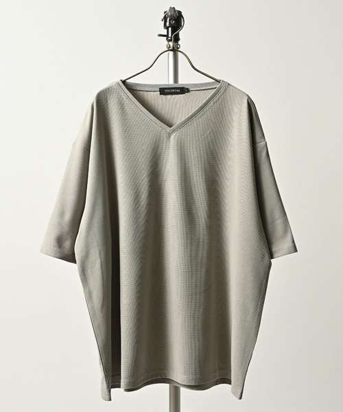 VOLUNTAS V-neck short sleeve T-shirt (GRY) 325032