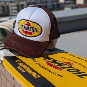 【 Mesh Cap / メッシュキャップ 】 Pennzoil（ペンズオイル / ペンゾイル）/ BROWN / レーシングキャップ / ベースボールキャップ 〚アメリカン雑貨 アメトイ〛