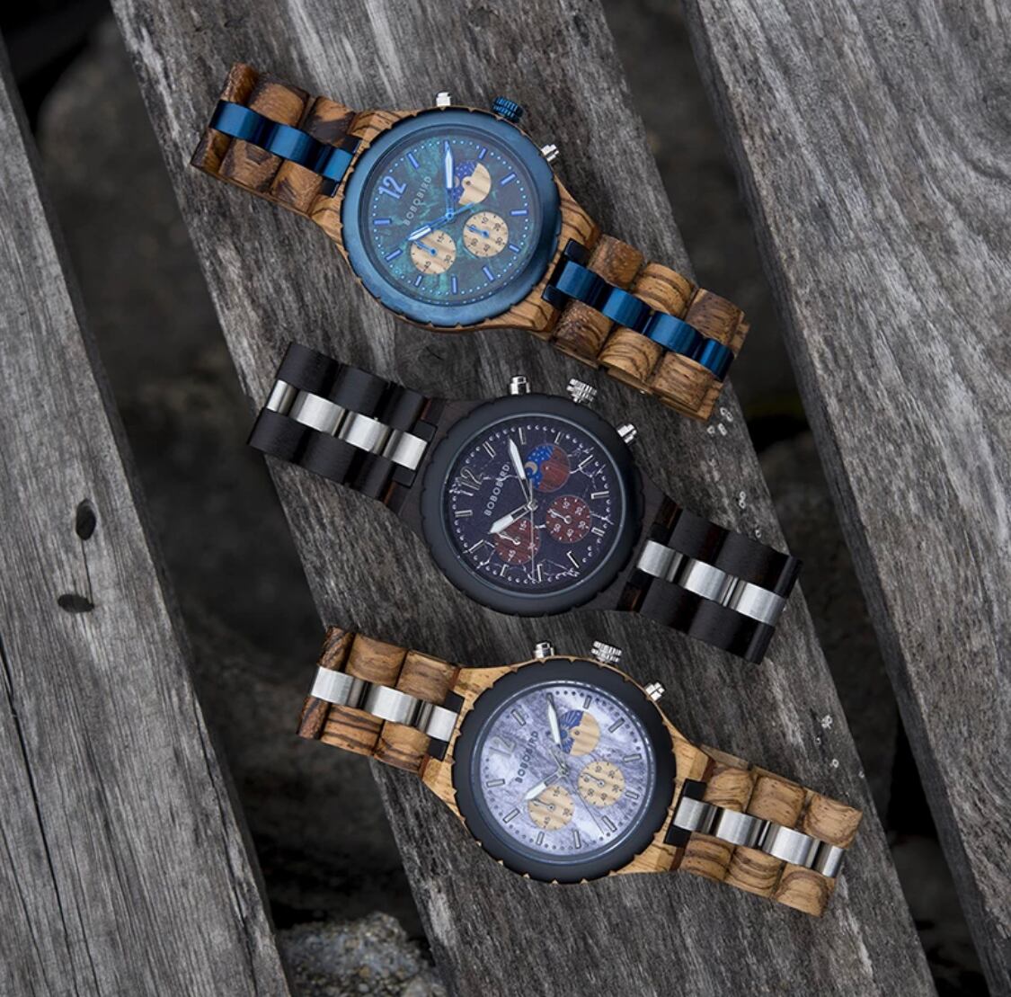 木製腕時計4【Bobobird】メンズクロノグラフ | Pay ID