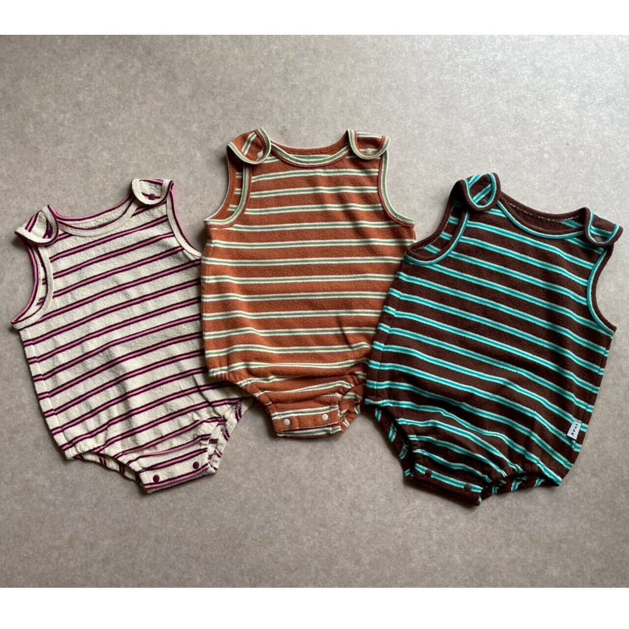 【&pal】pile boarder rompers/70.80