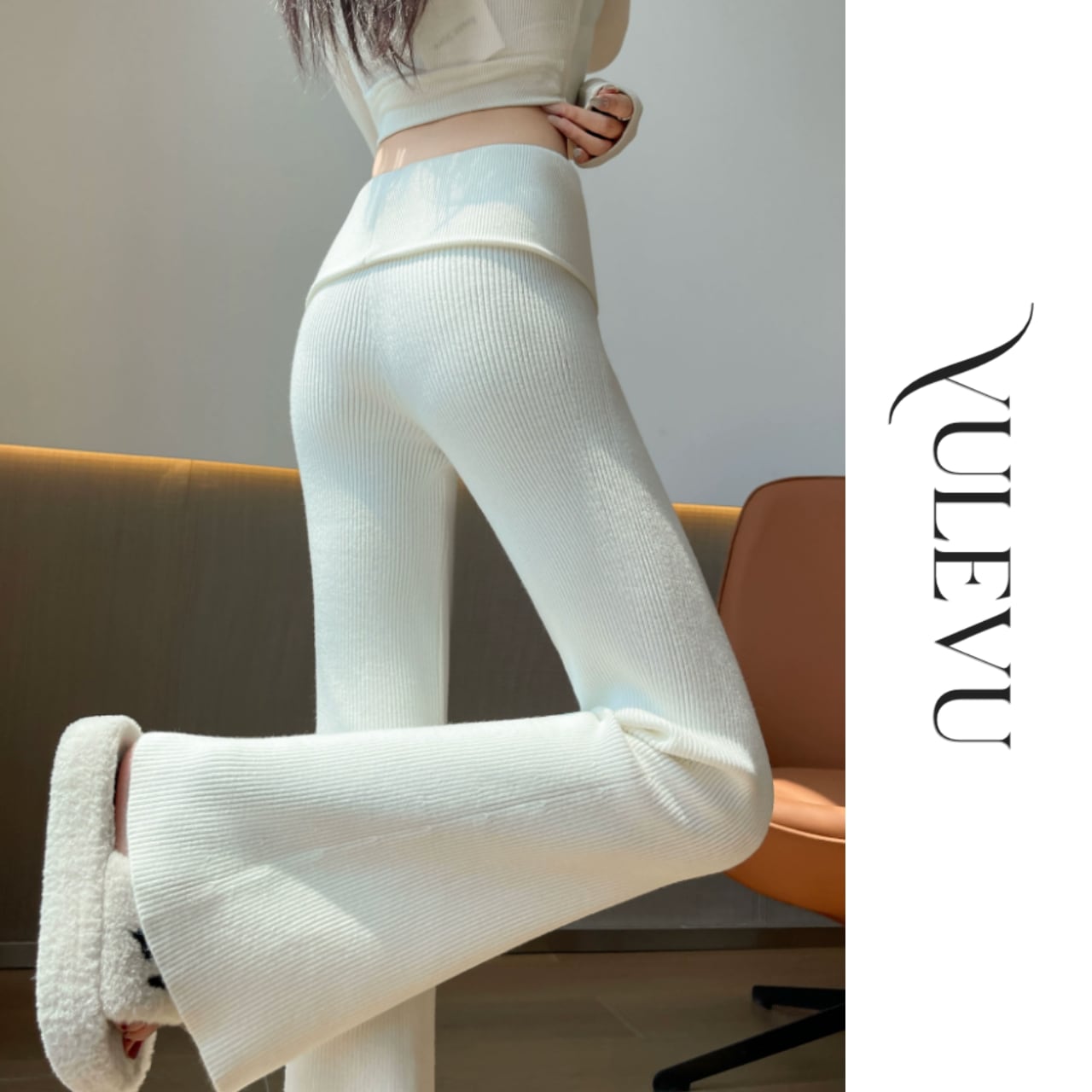 リブフレアパンツ 4color B86